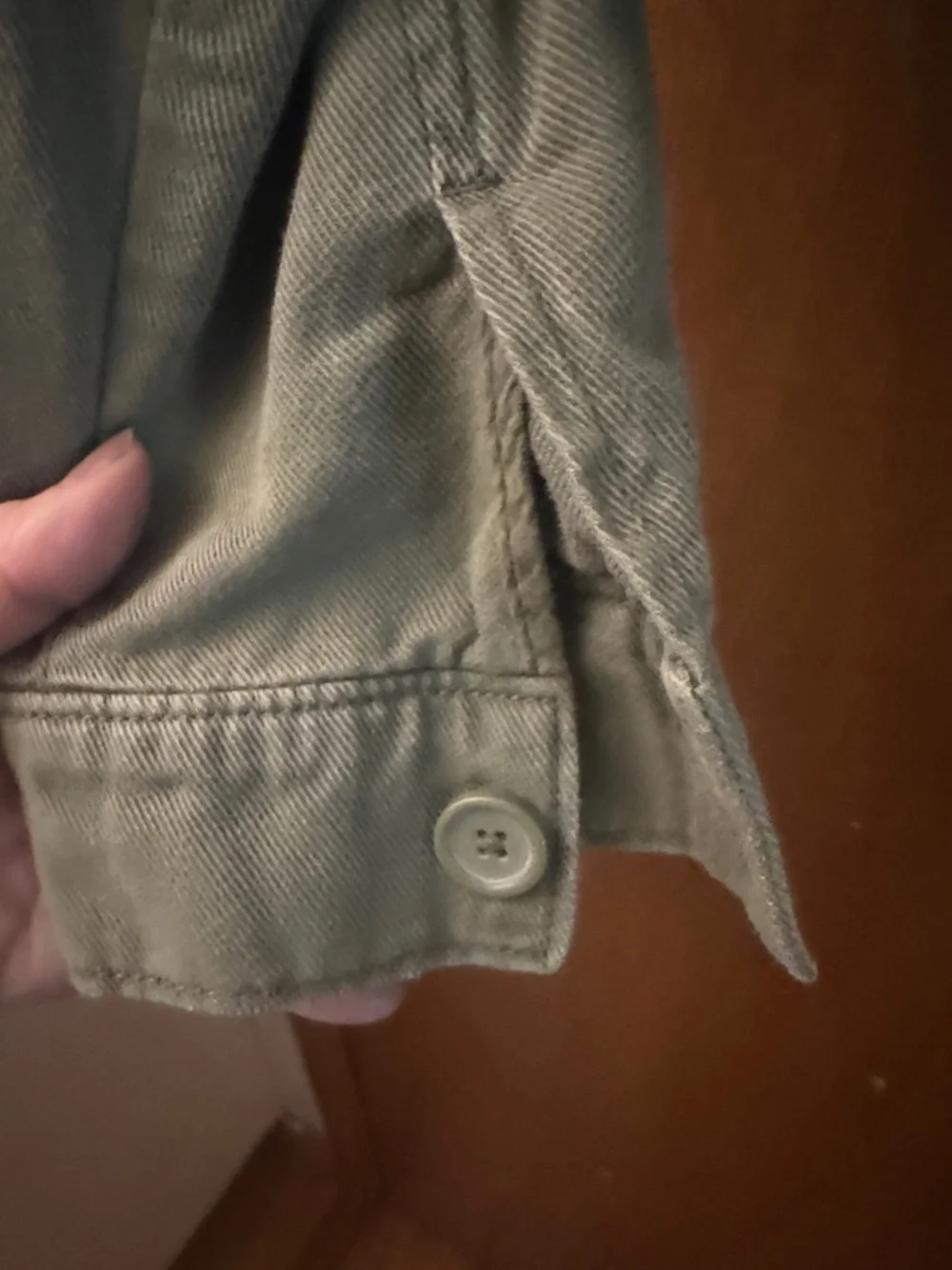 Old Navy Cropped Jean Jacket in Light Sage - Picture 4 of 5